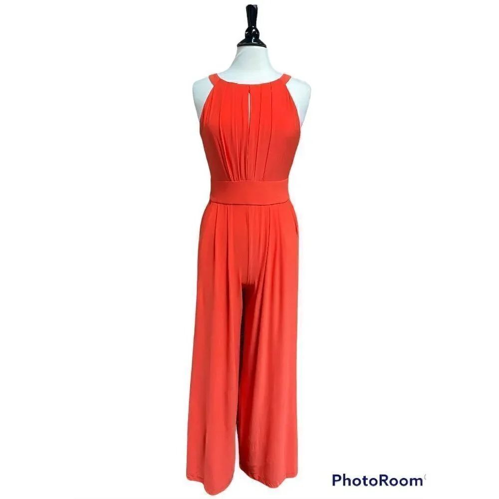 Versona Coral Sleeveless Crop Wide-Leg Jumpsuit Size 6 NWT